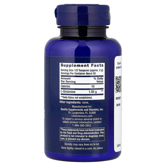 Life Extension, L-Glutamine Powder, 100 g (3.53 oz)