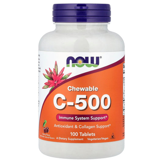 NOW Foods, Chewable C-500, Natural Cherry-Berry Flavour, 100 Tablets