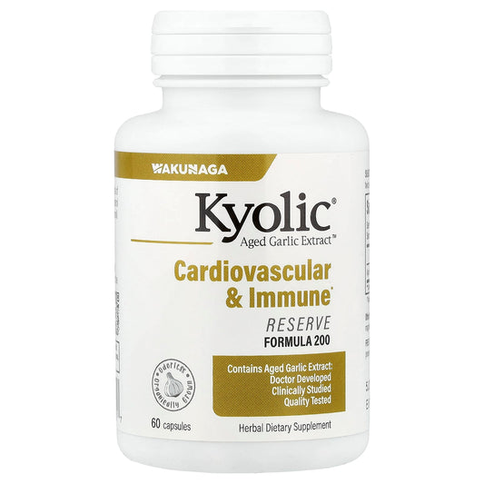 Kyolic, Aged Garlic Extract™, Cardiovascular & Immune, Reserve Formula 200, 60 Capsules (600 mg per Capsule)