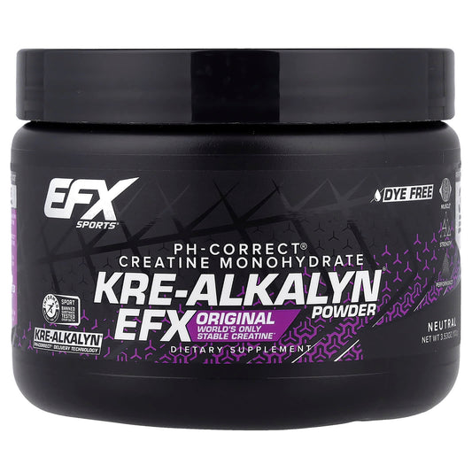 EFX Sports, PH-Correct® Creatine Monohydrate, Kre-Alkalyn® EFX Powder, Neutral, 3.53 oz (100 g)