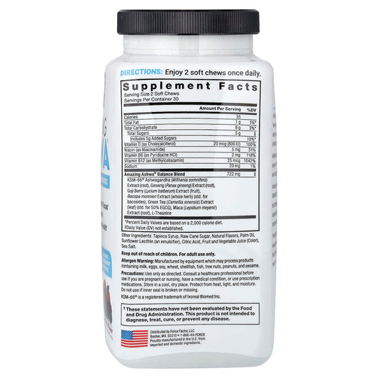 Force Factor, Amazing Ashwa®, Triple Berry, 60 Soft Chews