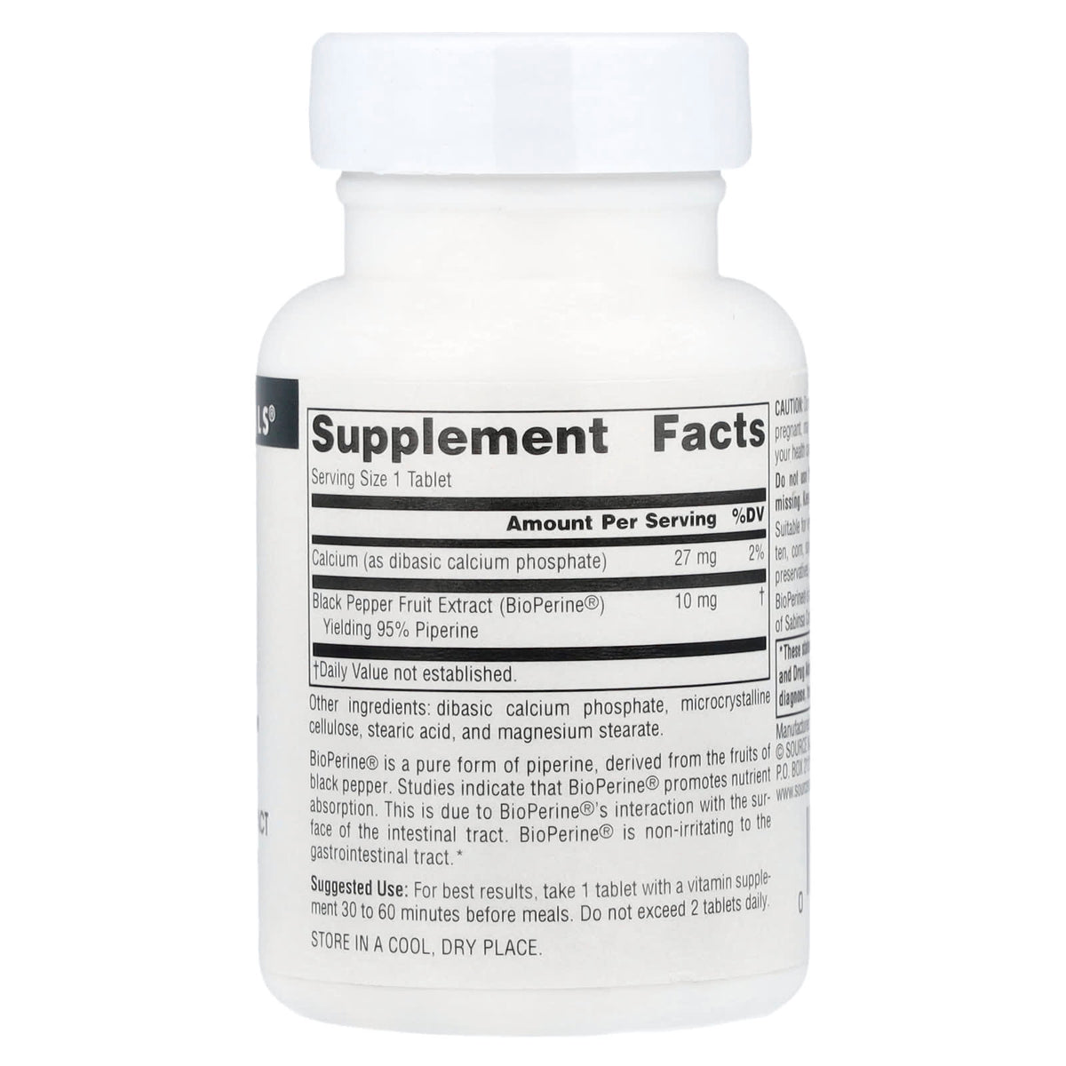 Source Naturals, BioPerine, 10 mg, 120 Tablets
