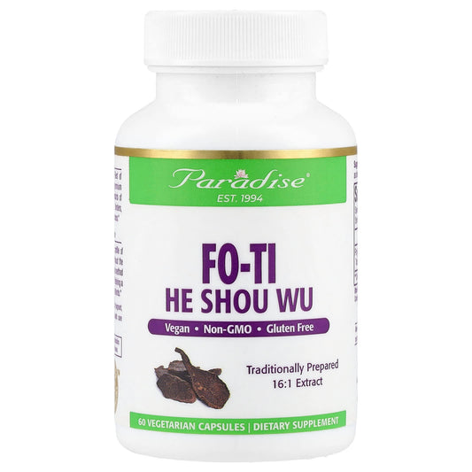Paradise Herbs, Fo-Ti, He Shou Wu, 60 Vegetarian Capsules (500 mg per Capsule)