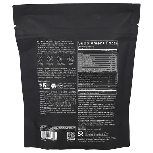 Sports Research Hydrate Electrolytes Variety Pack 16 Packets