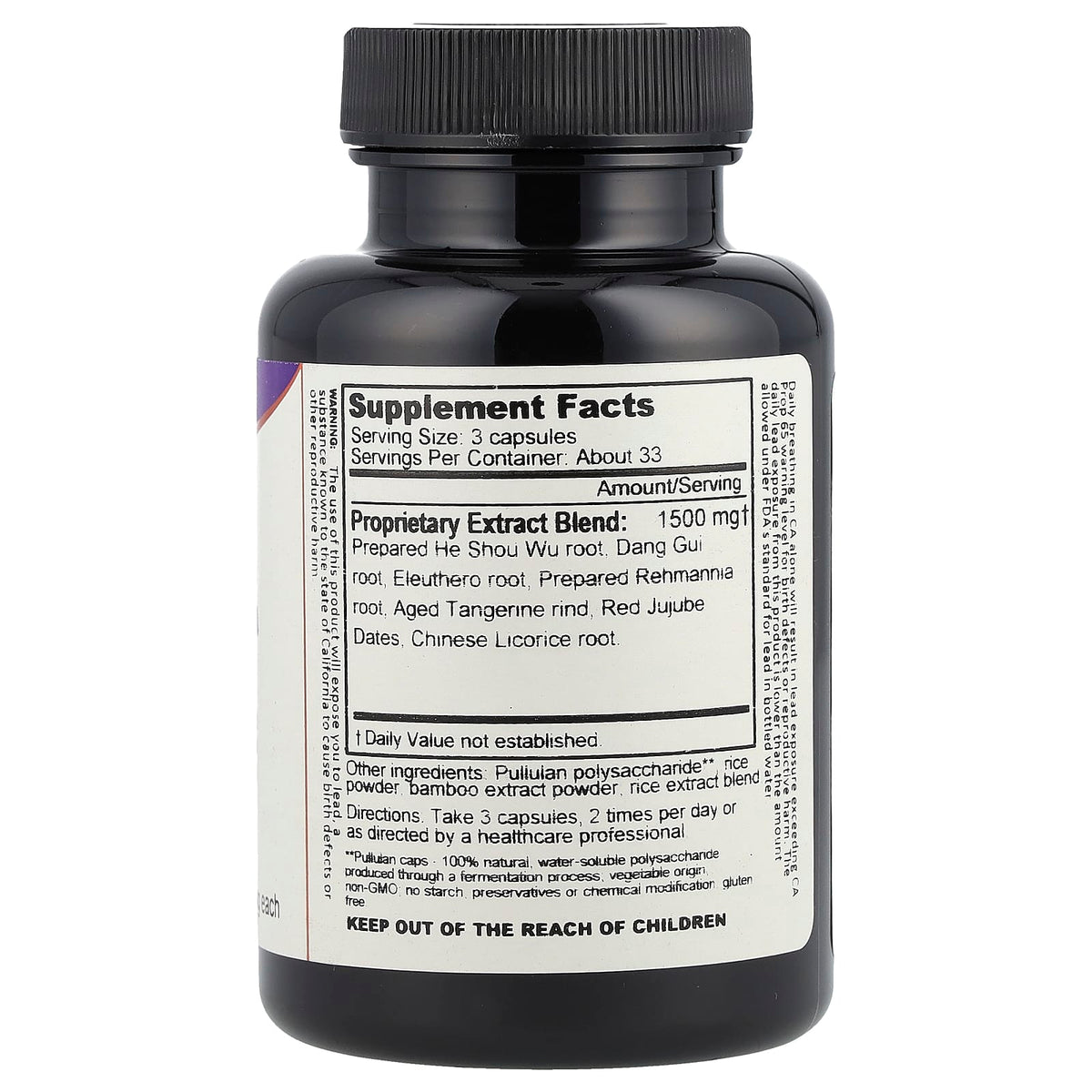 Dragon Herbs Shou Wu Formulation 500 mg 100 Vegetarian Capsules