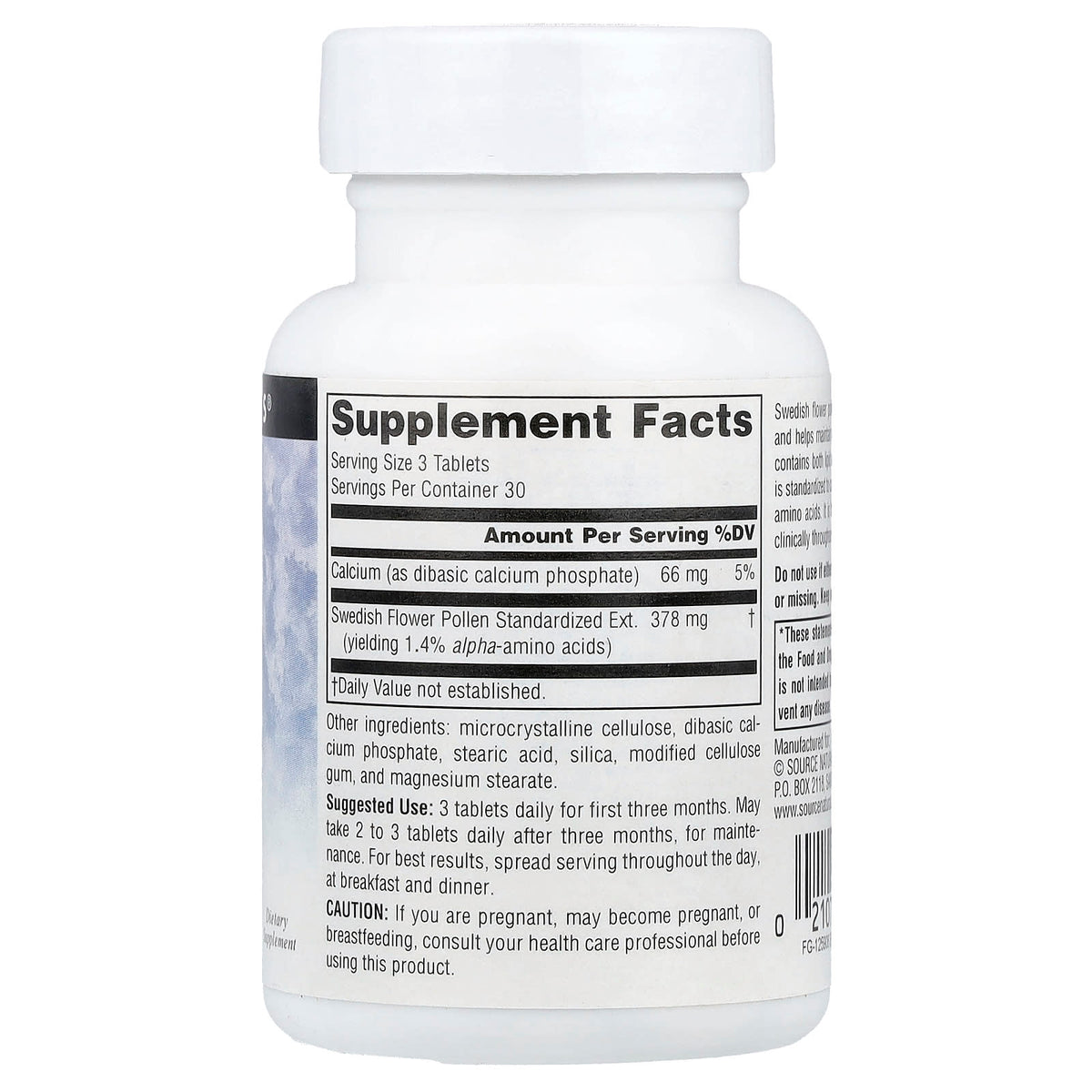 Source Naturals, Swedish Flower Pollen, 90 Tablets