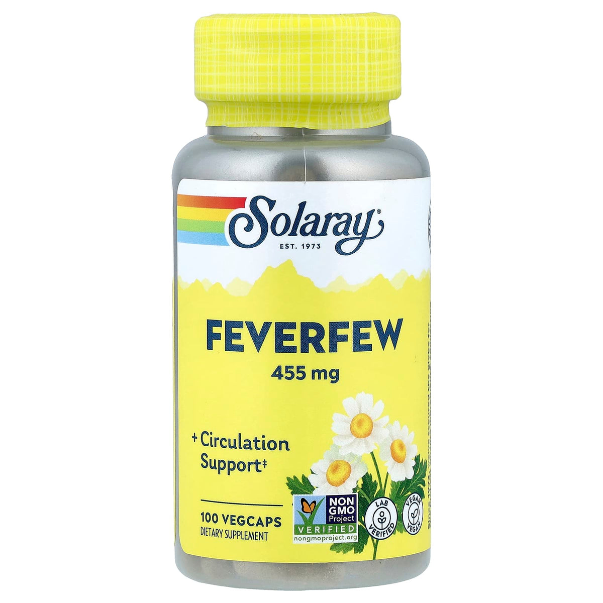 Solaray, Organically Grown Feverfew, 455 mg, 100 VegCaps