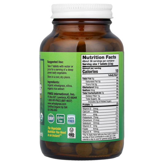 Pines International, Wheat Grass, 250 Tablets