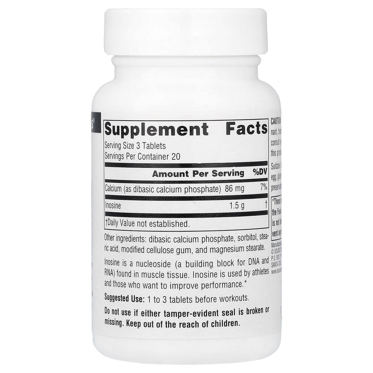 Source Naturals Athletic Series Inosine 60 Tablets