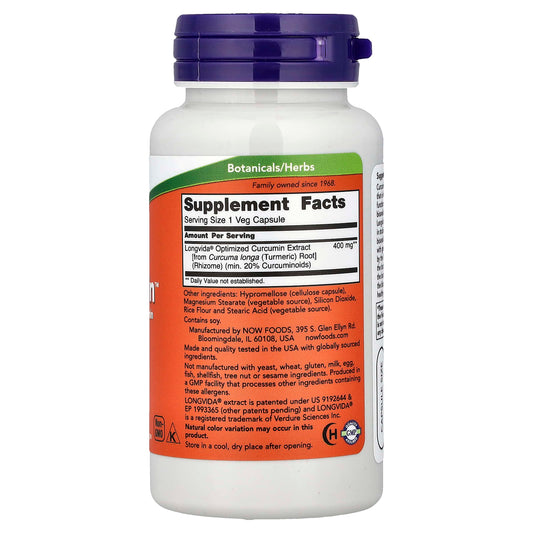NOW Foods, CurcuBrain, 400 mg, 50 Veg Capsules
