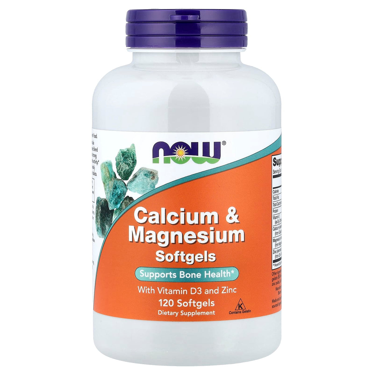 NOW Foods Calcium & Magnesium with Vitamin D3 and Zinc 120 Softgels