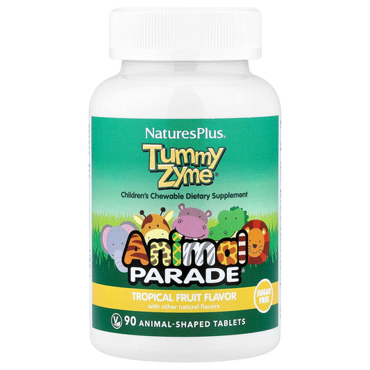 NaturesPlus, Animal Parade, Tummy Zyme, Tropical Fruit, 90 Animal-Shaped Tablets