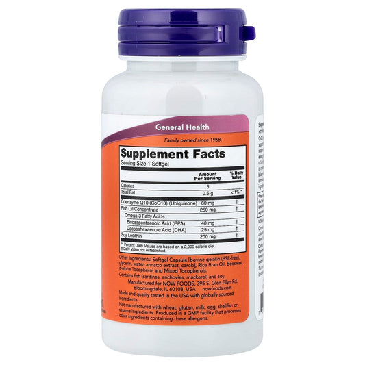 NOW Foods, CoQ10 + Fish Oil, 60 Capsules