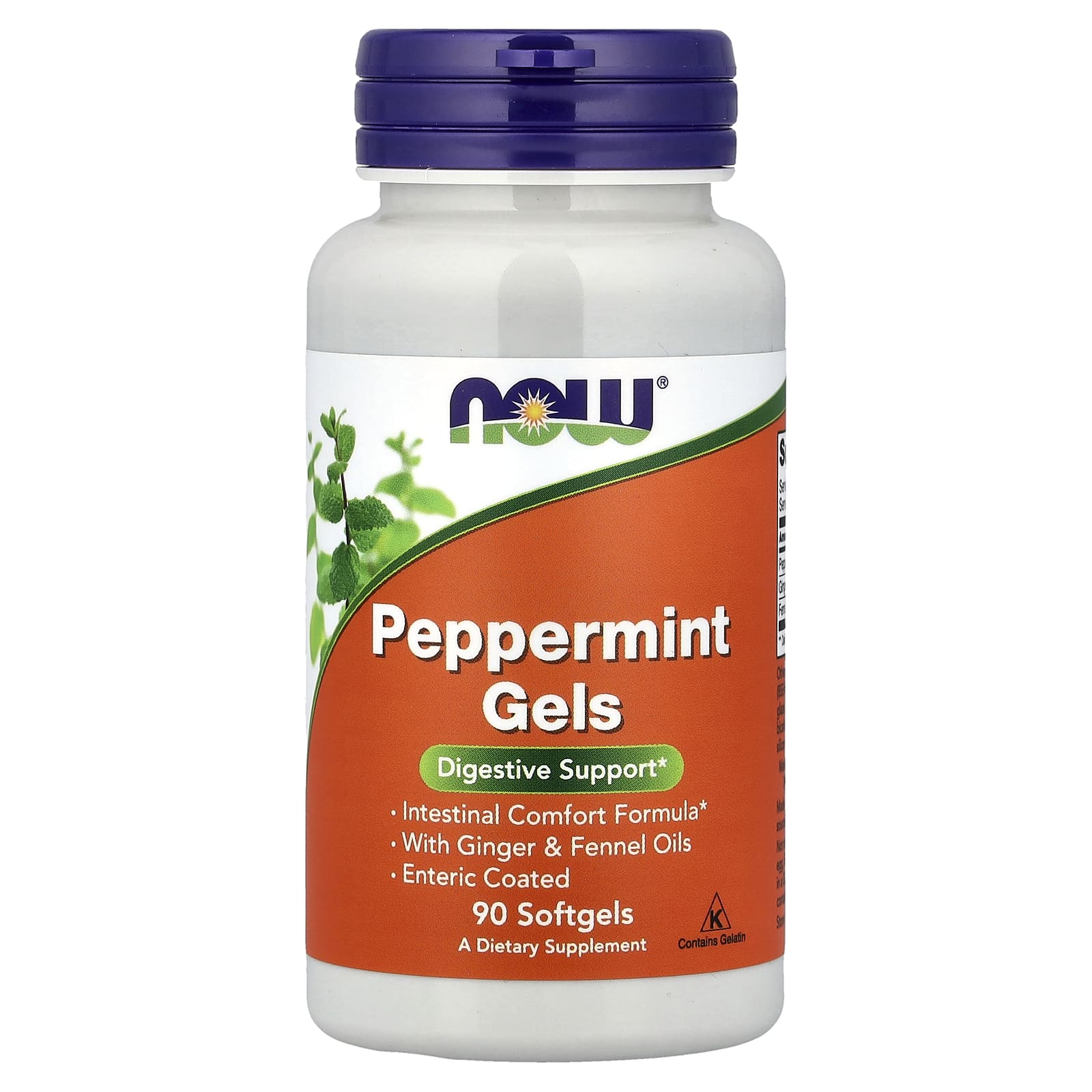 NOW Foods, Peppermint Gels With Ginger & Fennel Oils, 90 Softgels