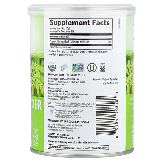 Organic India, Moringa Powder Green Superfood, 8 oz (226 g)