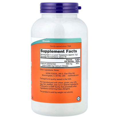 Now Foods, Calcium Citrate, Pure Powder, 8 oz (227 g)