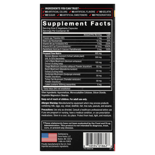 Force Factor, Forebrain® Focus, 60 Veg Capsules