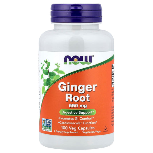 NOW Foods Ginger Root 550 mg 100 Veg Caps