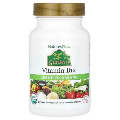 Nature's Plus, Source of Life Garden, Certified Organic Vitamin B12, 60 Veg Caps