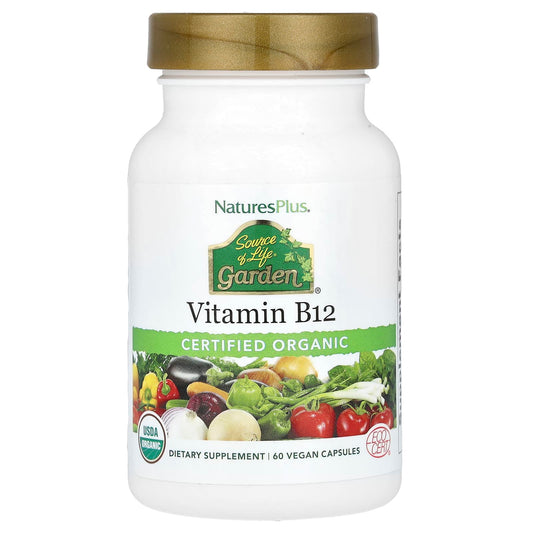 Nature's Plus, Source of Life Garden, Certified Organic Vitamin B12, 60 Veg Caps