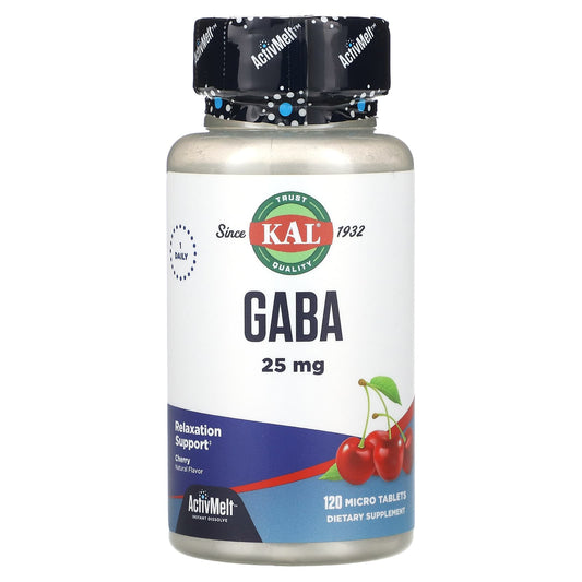 KAL, GABA, Cherry, 25 mg, 120 Micro Tablets