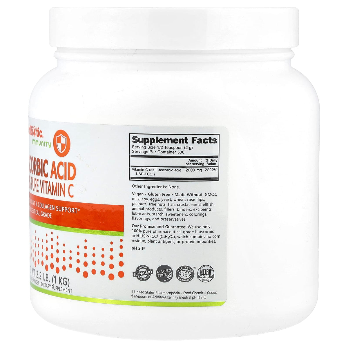 NutriBiotic, Immunity, Ascorbic Acid, 100% Pure Vitamin C Crystalline Powder 1kg