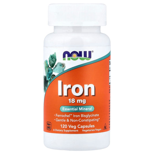 NOW Foods Iron 18 mg 120 Caps