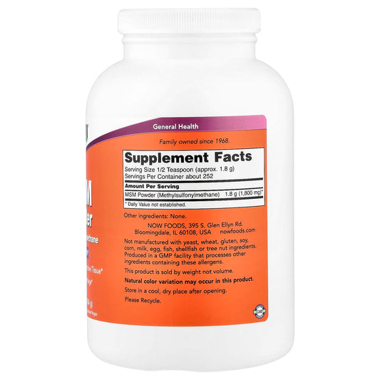 NOW Foods MSM 1 lb (454 g)