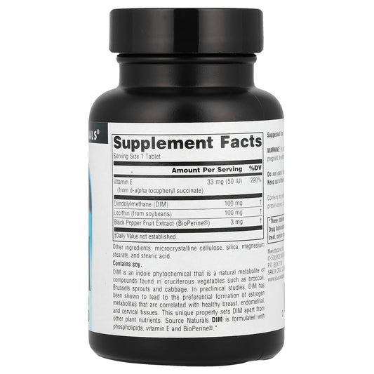 Source Naturals, DIM, 100 mg, 60 Tablets