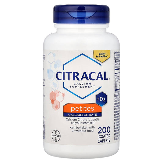 Citracal Calcium Supplement +D3, Petites, 200 Coated Tabs 200 Tabs