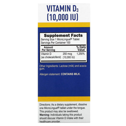 Superior Source, D3, 250 mcg (10,000 IU), 100 MicroLingual Instant Dissolve Tablets