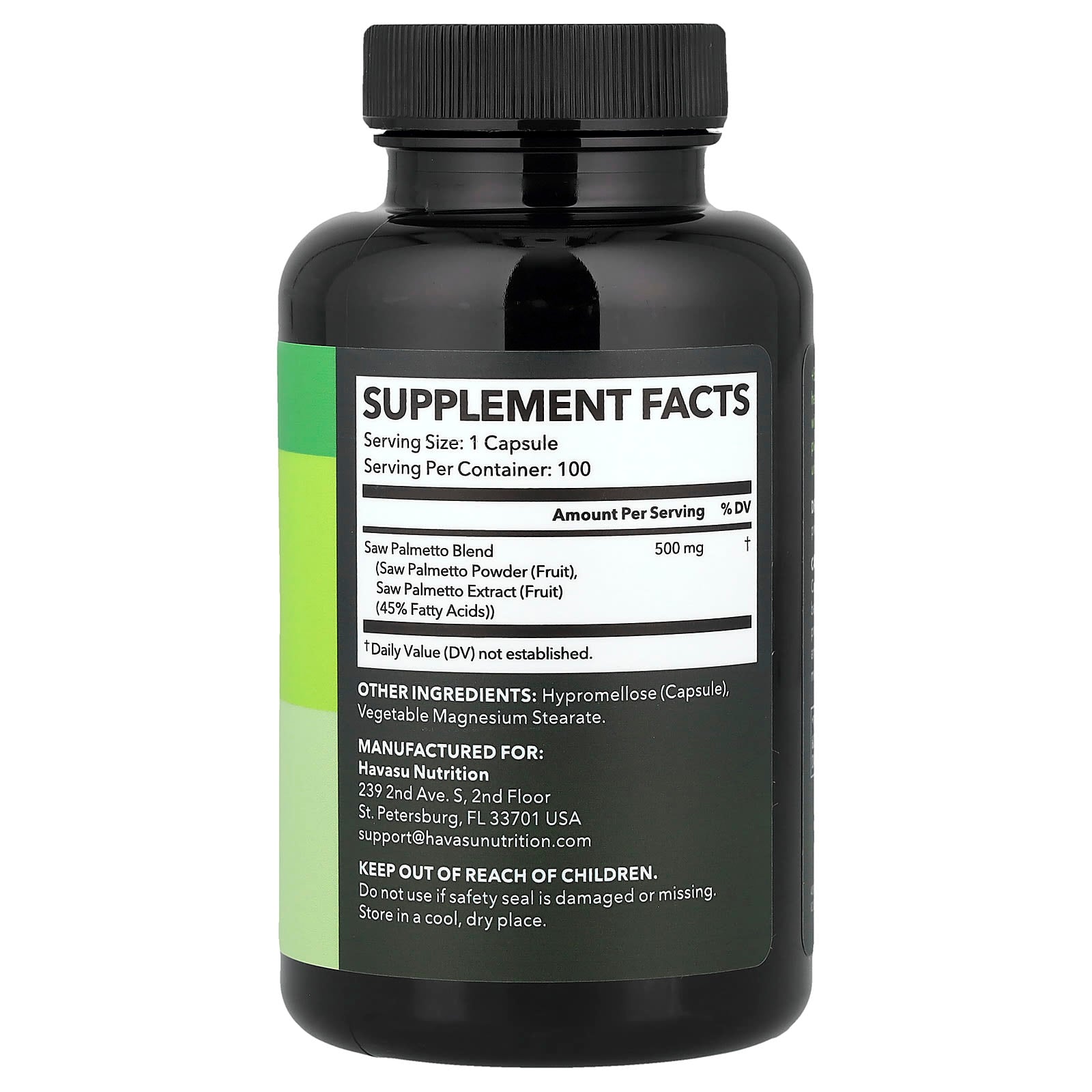 Havasu Nutrition, Saw Palmetto, Once Daily, 100 Capsules (500 mg per Capsule)