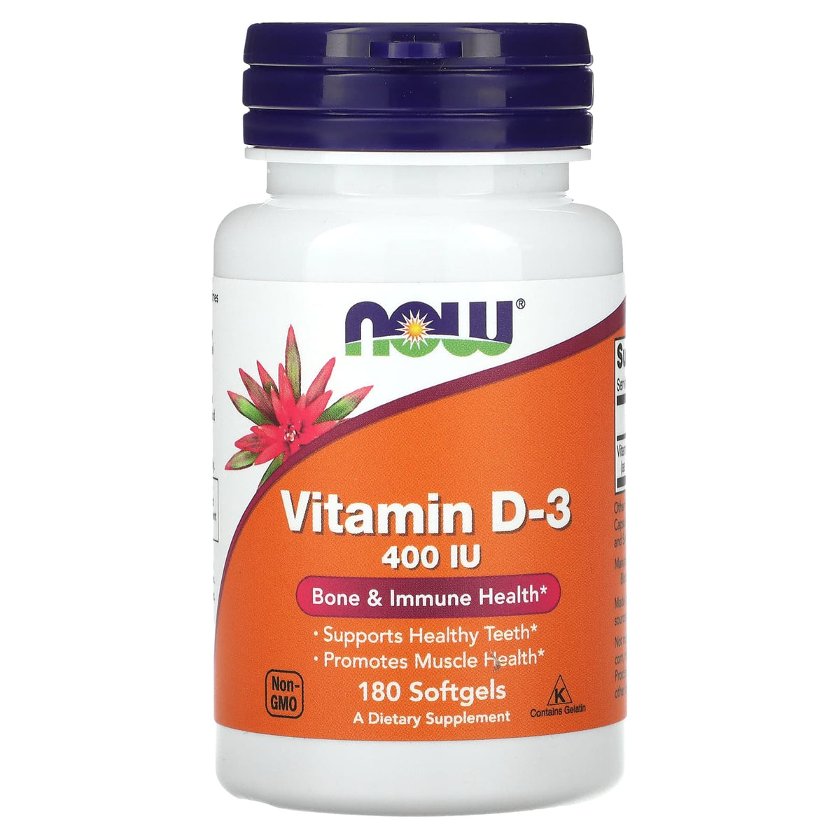 NOW Foods Vitamin D3 400 IU 180 Softgels