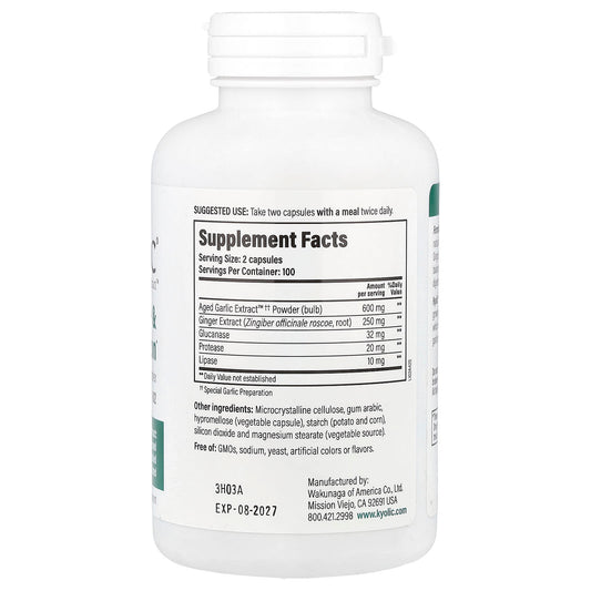 Kyolic, Aged Garlic Extract™, Cleanse & Digestion, Formula 102, 200 Veggie Capsules