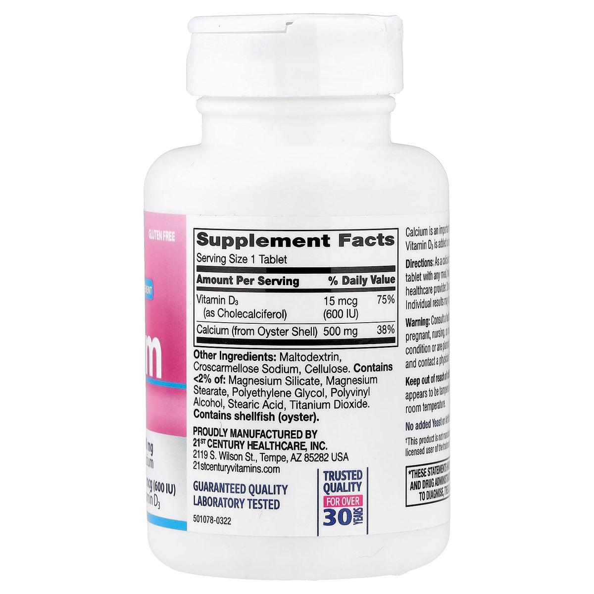 21st Century Calcium 500 + D3 90 Tabs