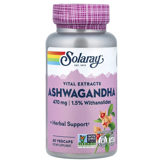 Solaray, Ashwagandha, 470 mg, 60 Vegetarian Capsules