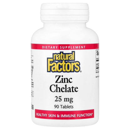 Natural Factors Zinc Chelate 25 mg 90 Tabs