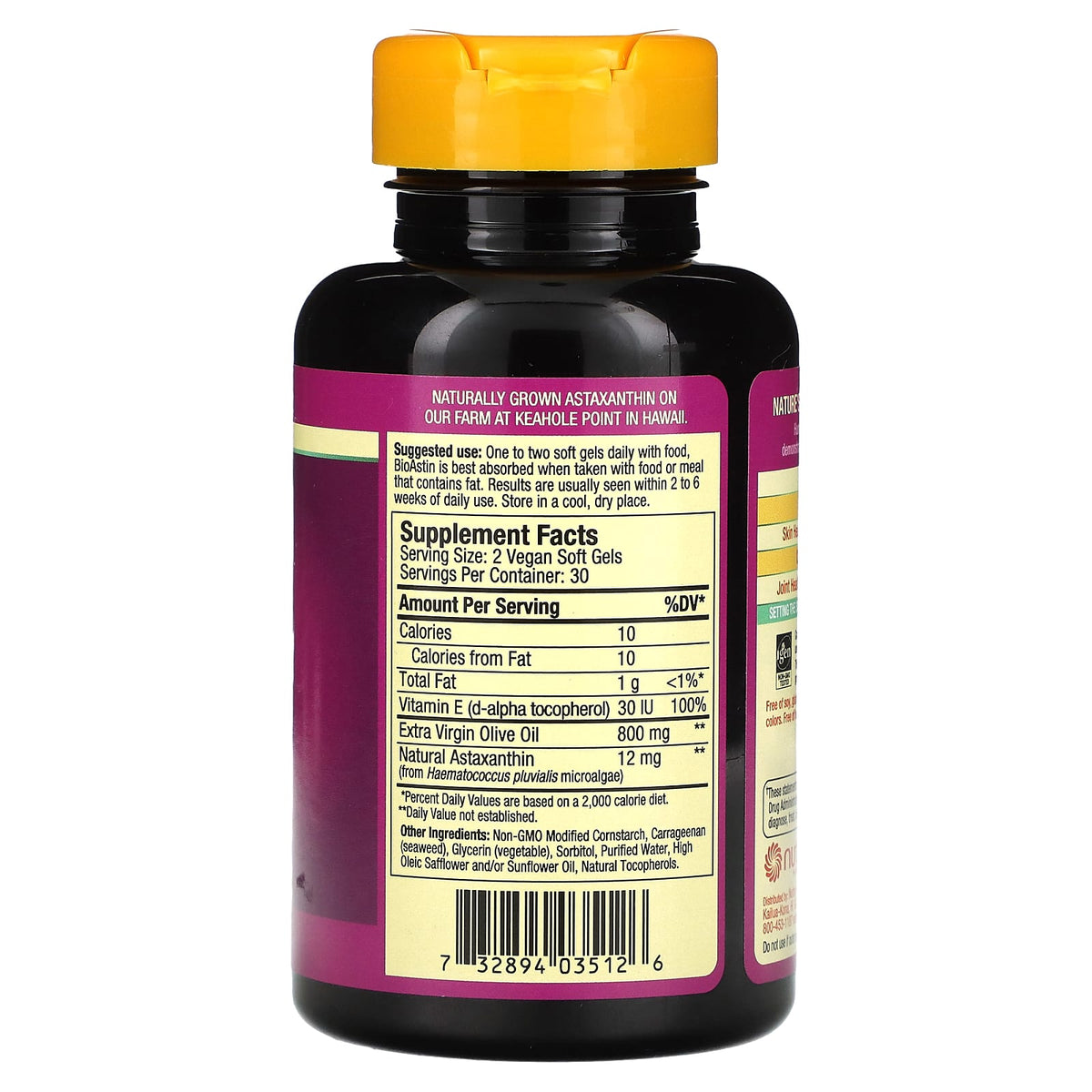 Nutrex Hawaii BioAstin Supreme Hawaiian 6 mg 60 Vegan Softgels Antioxidant