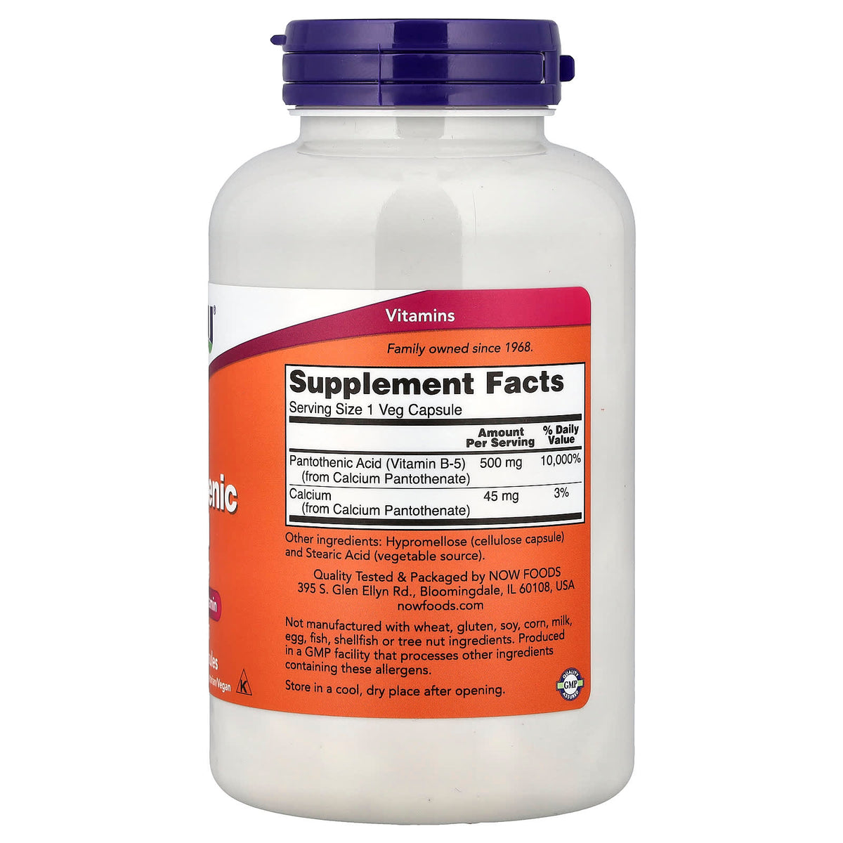 NOW Foods Pantothenic Acid 250 Caps