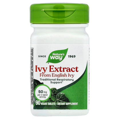 Nature's Way, Ivy Extract, 50 mg, 90 Vegan Tablets