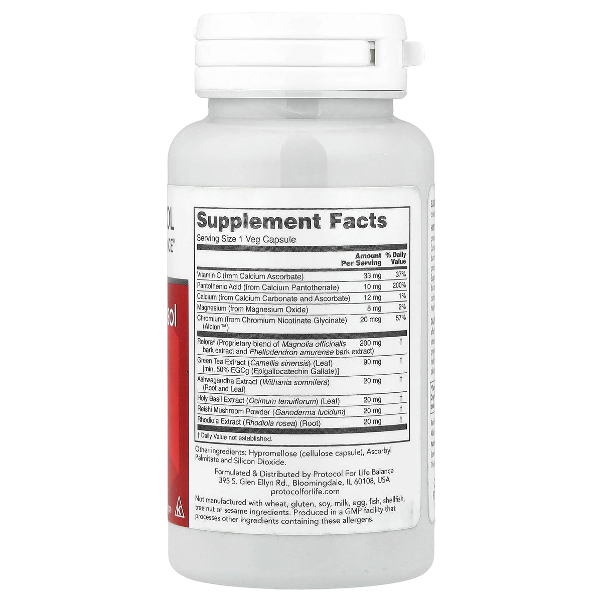 Protocol for Life Balance Adrenal Cortisol with Relora 90 Veg Caps