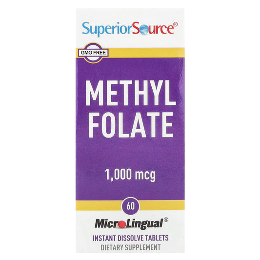 Superior Source Methyl Folate 1000 mcg 60 Instant Dissolve Tabs