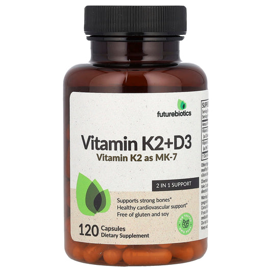 FutureBiotics, Vitamin K2 + D3 with Vitamin K2 as MK-7, 120 Capsules