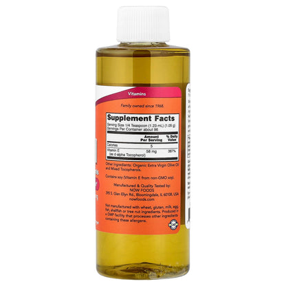NOW Foods, Vitamin E Oil with Mixed Tocopherols, 58 mg (87 IU), 4 fl oz (118 ml)