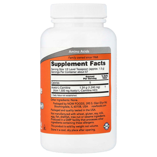 NOW Foods, Acetyl l-carnitine Pure Powder, 85 g (3 oz)