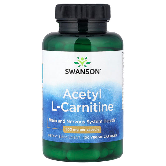 Swanson Vitamins, Acetyl L-Carnitine, 500 mg, 100 Veggie Capsules