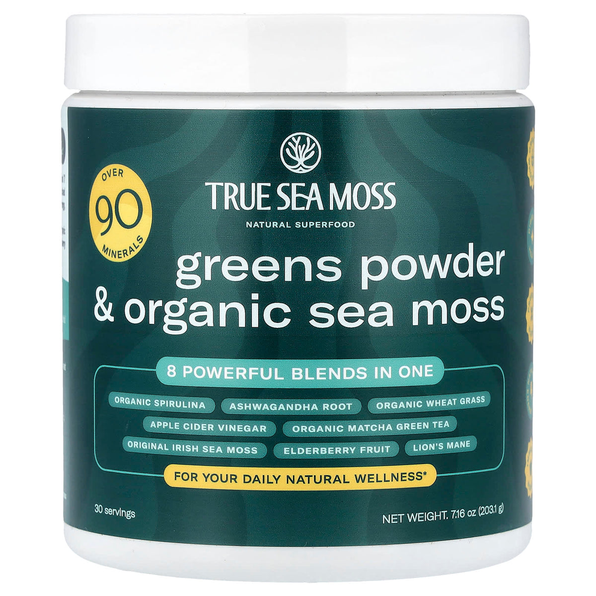 True Sea Moss Natural Superfood, Greens Powder & Sea Moss 7.16 oz (203.1 g)