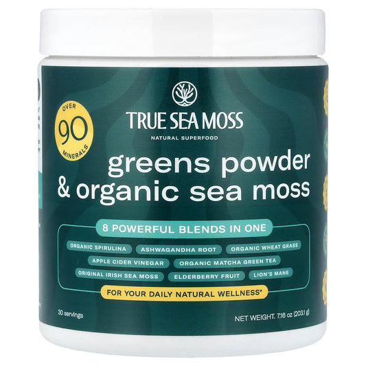 True Sea Moss Natural Superfood, Greens Powder & Sea Moss 7.16 oz (203.1 g)