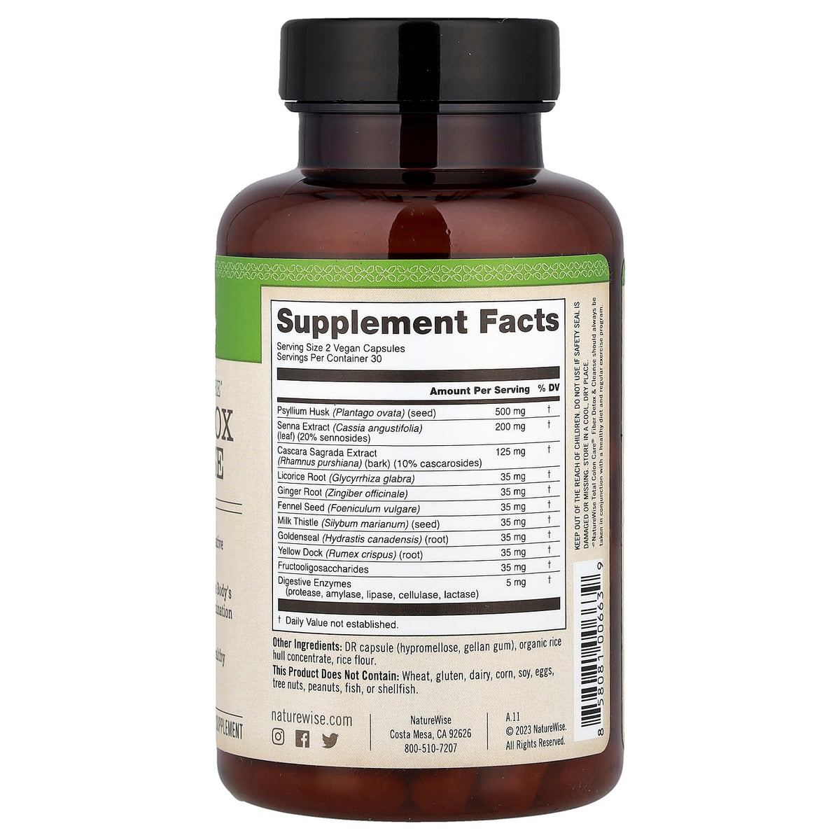 NatureWise, Fiber, 60 Vegetarian Capsules