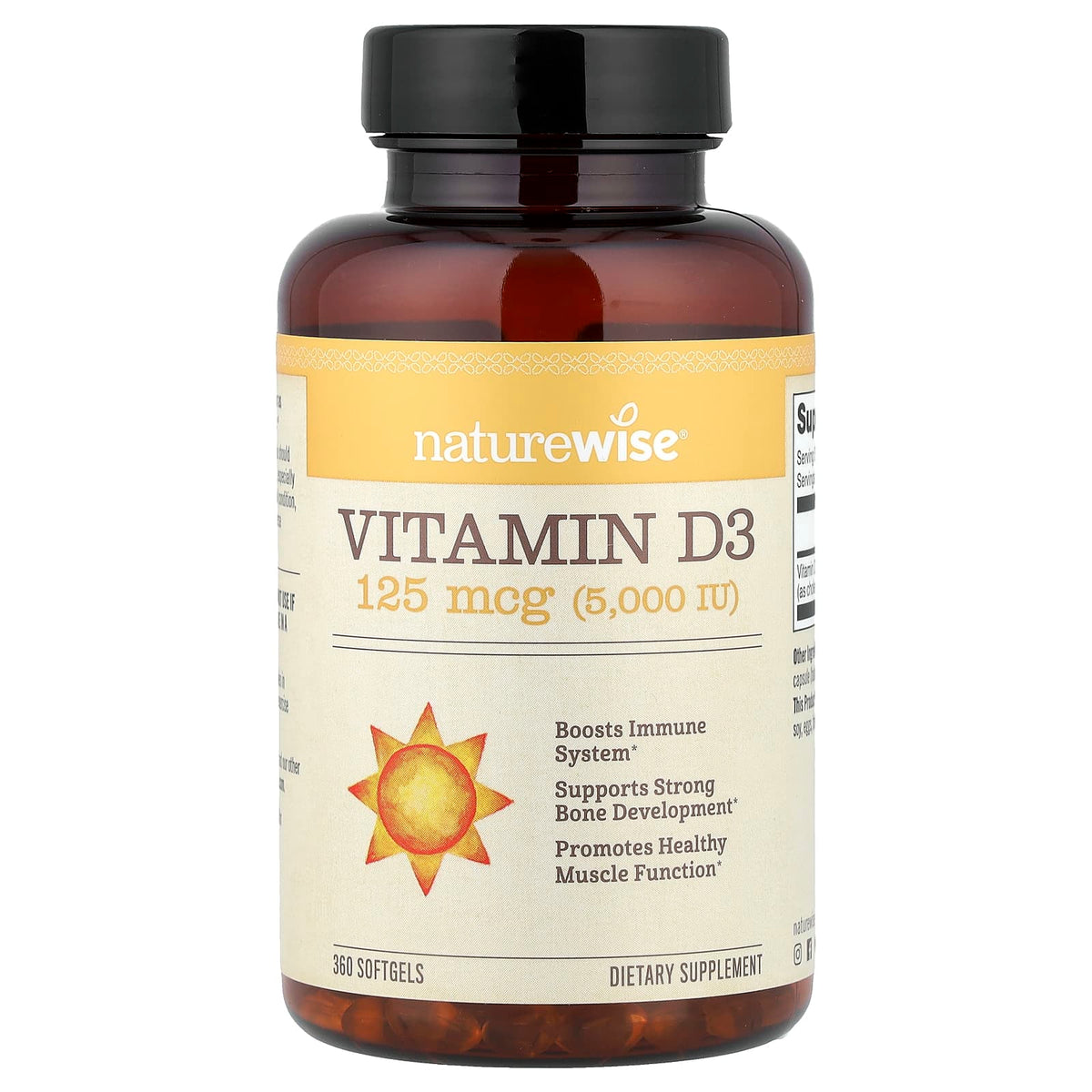 NatureWise Vitamin D3 125 mcg (5,000 IU) 360 Softgels